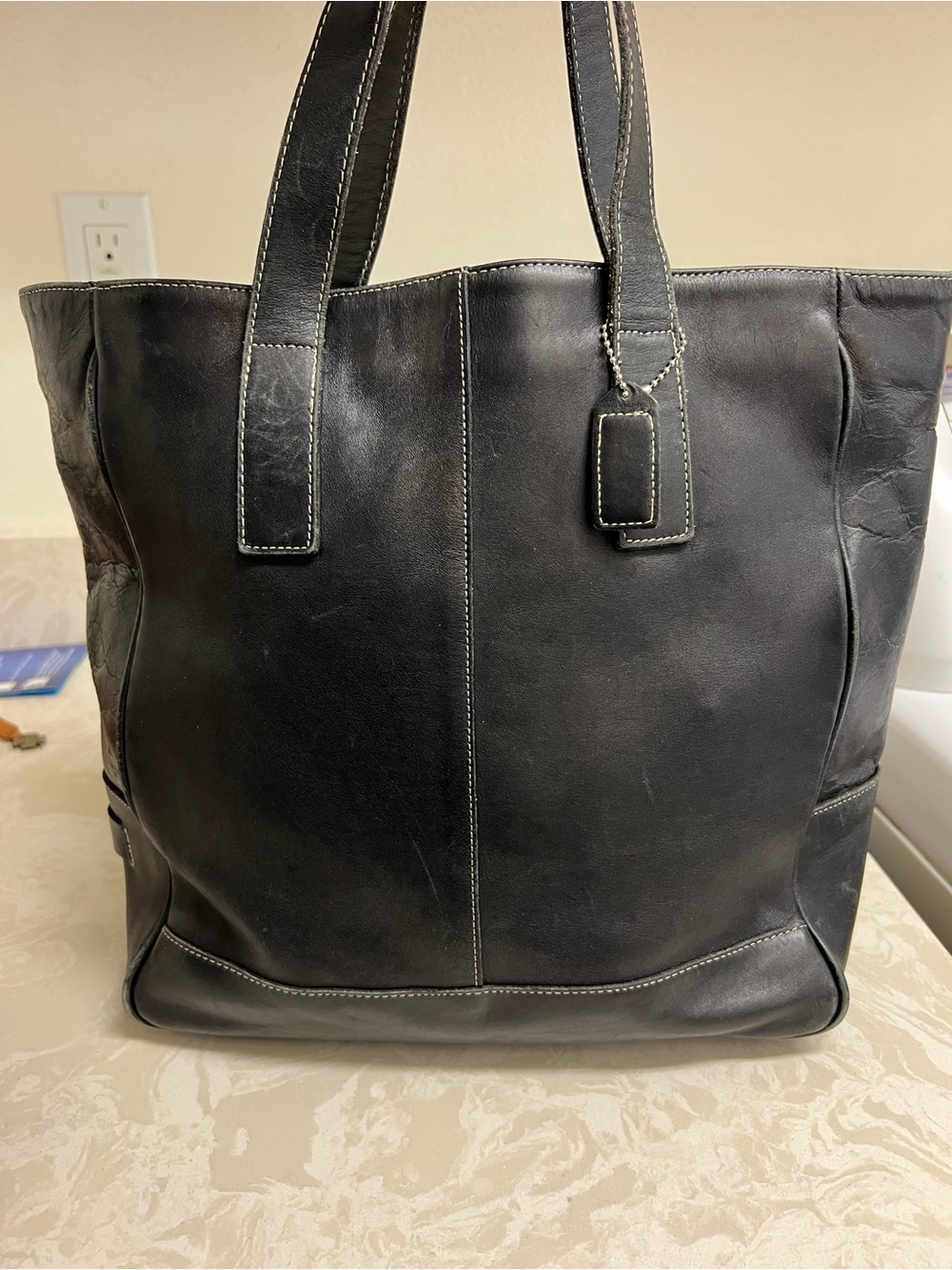 Vintage Coach Hampton Zip Top Tote Bag Style # 7788 - Gem